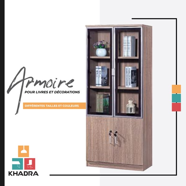 Armoire avec 2 portes et 2 commodes
