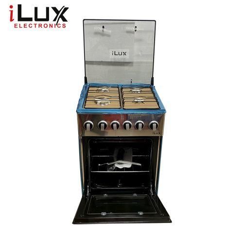 Ilux Cuisinière 4 Feux LXG-60SS - Brûleur à Gaz - Inox - Garantie 6 Mois