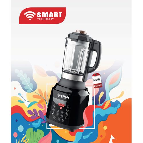 SMART TECHNOLOGY Blender Multifonctions (STPE-8030P) Avec Verre Borosilicate(Incassable)/ Résistant à L'eau / Moteur En Cuivre Pur - 800 W- 1.5L- Écran Tactile- Noir