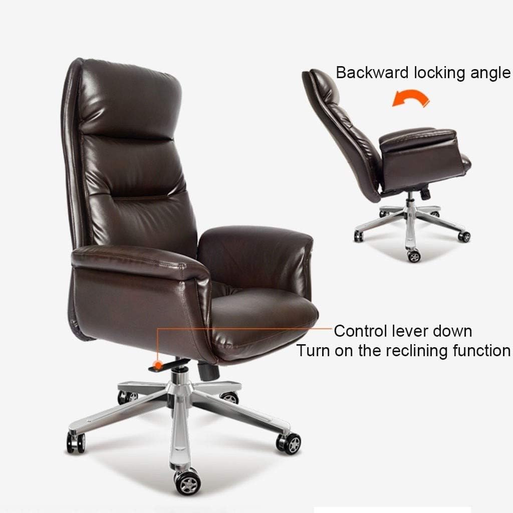 Chaise De Bureau Chaise De Bureau Exécutif Grand Et Haut, Fonction D'Inclinaison Chaise D'Ordinateur Pivotante en Cuir PU Chaise De Patron Sédentaire Simple Et Confortable