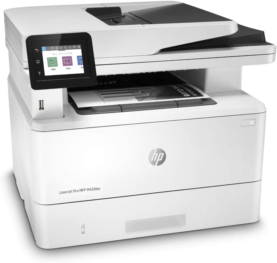 HP LaserJet Pro M428dw - Imprimante multifonction : impression, scan, copie (recto-verso ; noir ; A4 ; jusqu’à 38 ppm ; USB 2.0 + Gigabit Ethernet + Wi-Fi)
