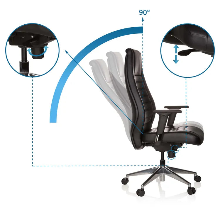 Chaise de bureau cuir synthétique noir