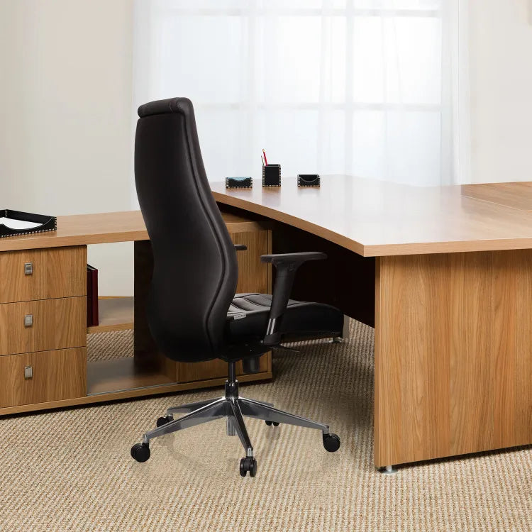 Chaise de bureau cuir synthétique noir