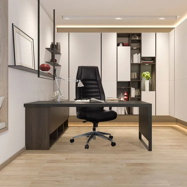 Chaise de bureau cuir synthétique noir