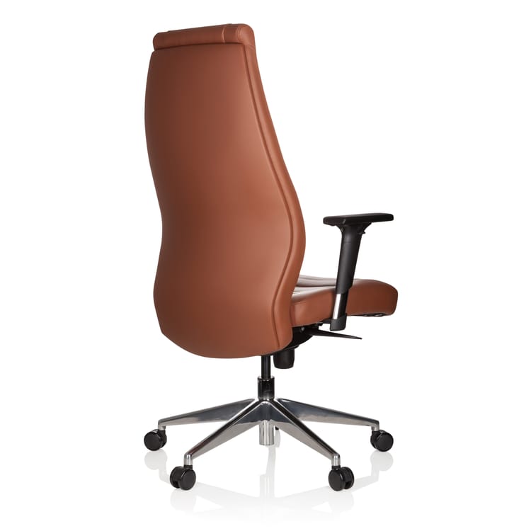 Chaise de bureau / fauteuil de bureau VITORO cuir synthétique marron