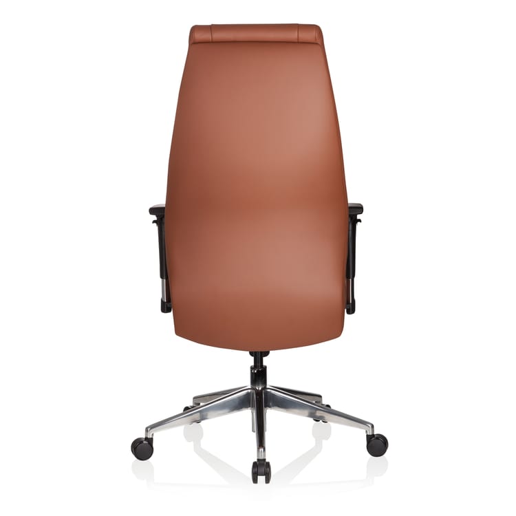 Chaise de bureau / fauteuil de bureau VITORO cuir synthétique marron