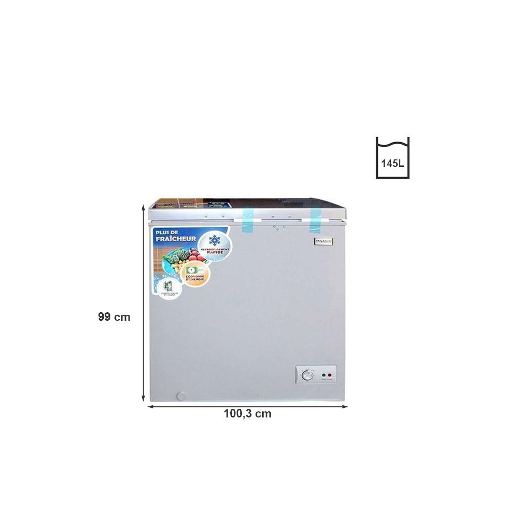 Nasco Congélateur horizontal KNAS/HNAS -250 - 1 porte - Gris - 145 Litres