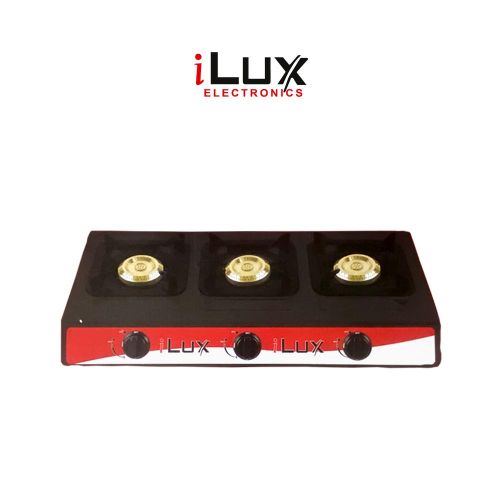 Ilux Cuisinière à Gaz - Réchaud 3 Feux - LXG-7103B - Noir