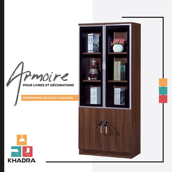 Armoire avec 2 portes et 2 commodes