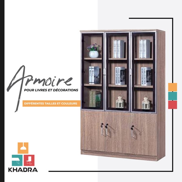 Armoire avec 3 portes et 3 commodes