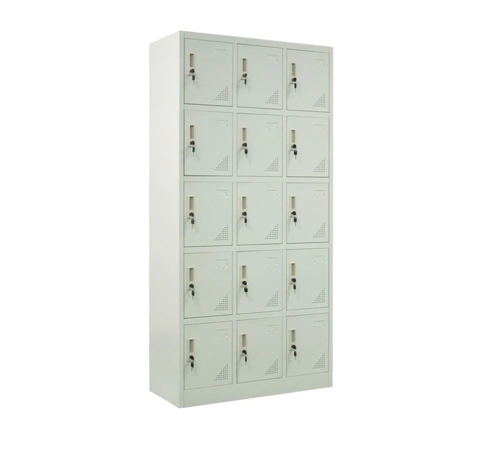15 Portes Casiers Vêtements Casiers Acier Gymnase École Bureau Rangement Casiers