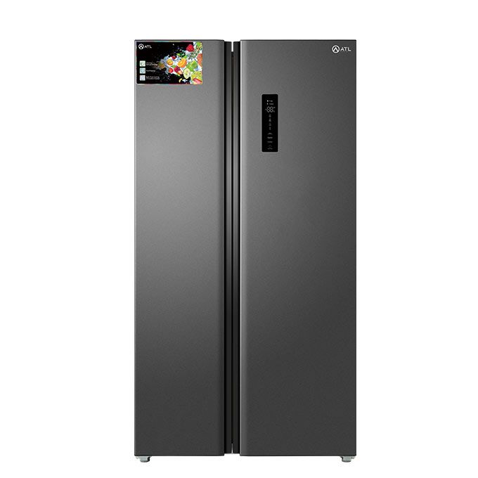 ATL Réfrigérateur Americain -ATL-2A590- Side By Side No-Frost / 488L / 02 Portes / Gris/Inverter /R600A/A+