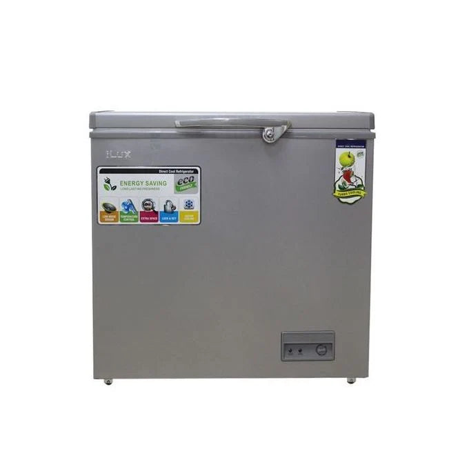 Ilux Congélateur Coffre ILCH400 - 400 L - Gris - Garantie 6 Mois