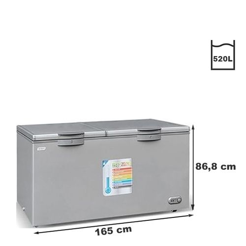SMART TECHNOLOGY Congélateur Horizontal STCC-640 - 520 L - Gris