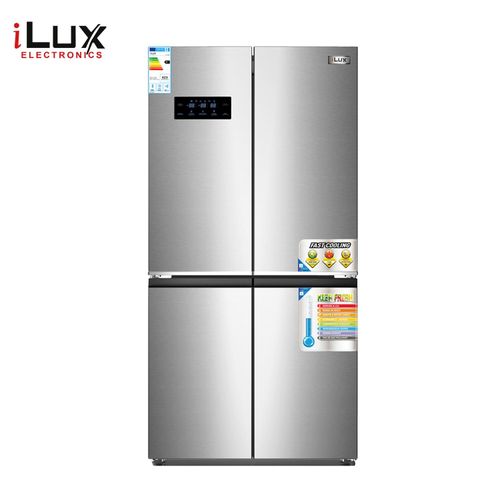 Ilux Réfrigérateur Américain 4 Battants - No Frost - ILFA595 - 595 L - Gris - 6 Mois Garantie