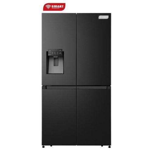 SMART TECHNOLOGY Réfrigérateur Américain 4 Battants NFRST INVT 522L Smart(STR-678WH)- Gris