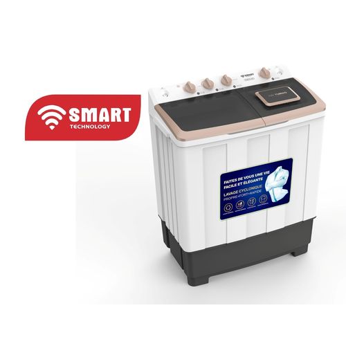 SMART TECHNOLOGY Machine à Laver Semi-Auto - Double Bac Avec Essorage - STMLS-10H- 10Kg - Blanc