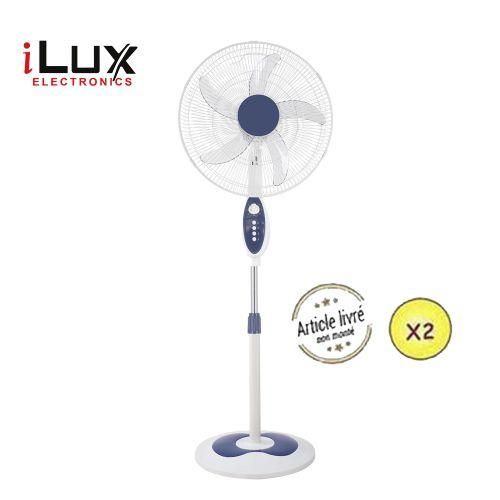 Ilux 2 Ventilateurs 18 Pouces - LXF-1899 - 5 Hélices - Bleu