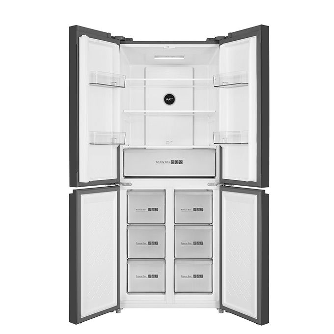 ATL Réfrigérateur Americain -ATL-4A435 -Side By Side No-Frost / 364L / 04 Portes / Gris/Inverter /R600A/A+