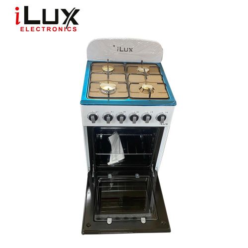 Ilux Cuisinière - Gaz 4 Feux LXG-50CW - Blanc - Garantie 6 Mois
