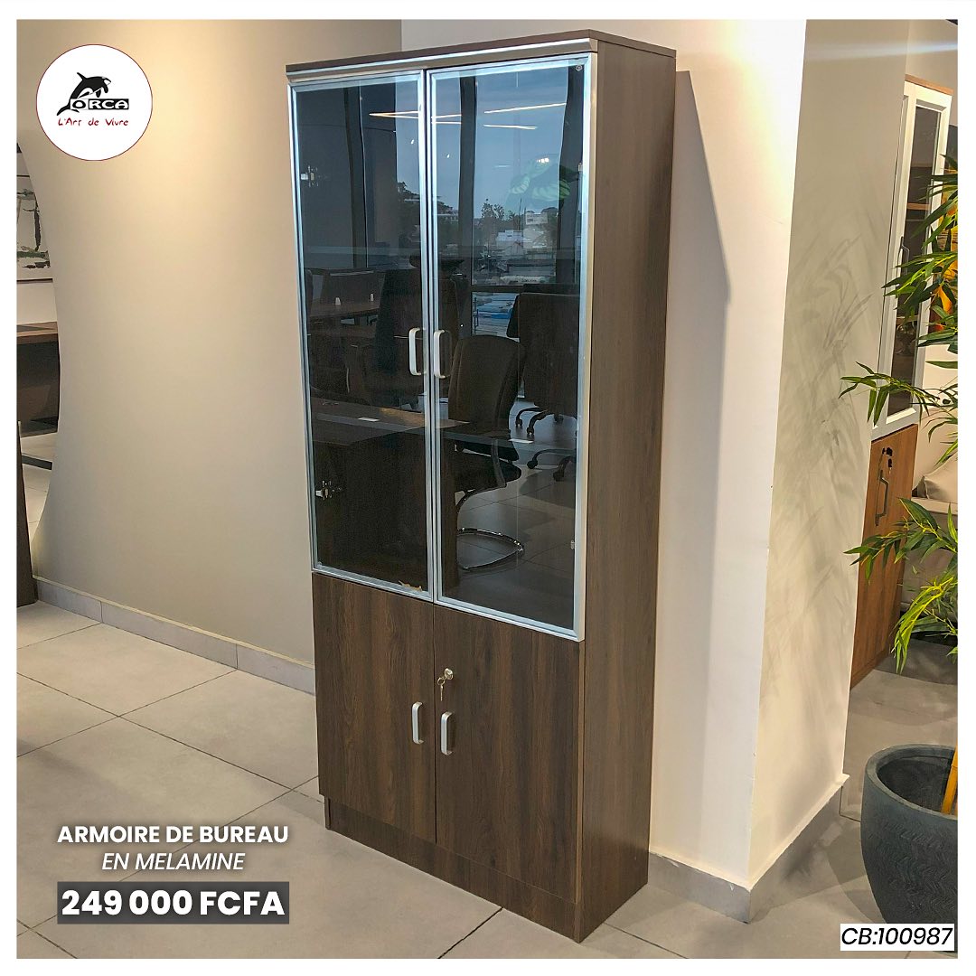 Armoire de bureau en Melamine 2 portes