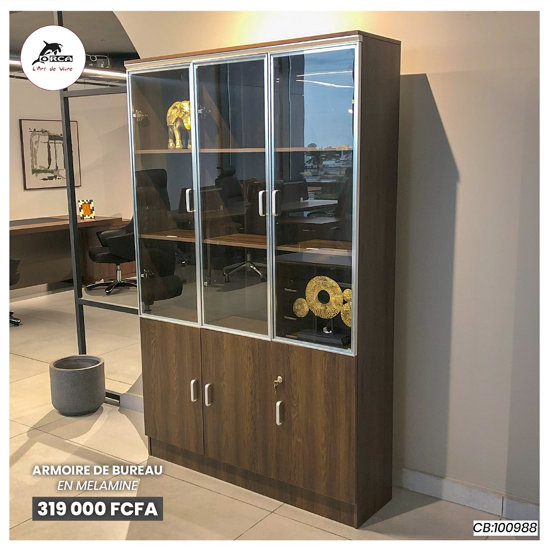 Armoire de bureau en Melamine 3 portes