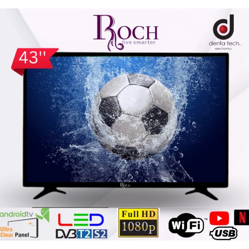 Roch Smart Led TV Full Hd-43” Will-Ultra Slim-Integrated Decoder-Metal Frame – RH-LE43DSA1