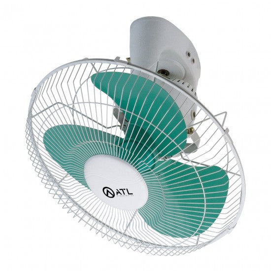 VENTILATEUR ORBIT ATL 16'' /PLAFONNIER/3 VITESSES/3 HELICES/ BLANC-VERT / 360° ATLVENT-1601C
