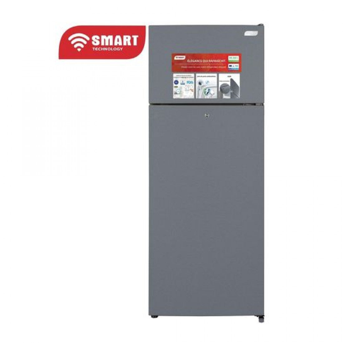 SMART TECHNOLOGY Réfrigérateur 2 Portes DFRST Smart 250L (STR-345M)-Gris