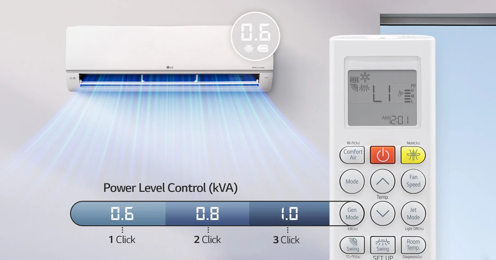 LG 2,0 CV CLIMATISEUR SPLIT À DOUBLE INVERSEUR AVEC FONCTION ANTI-MOUSTIQUE S4-Q18KL28E