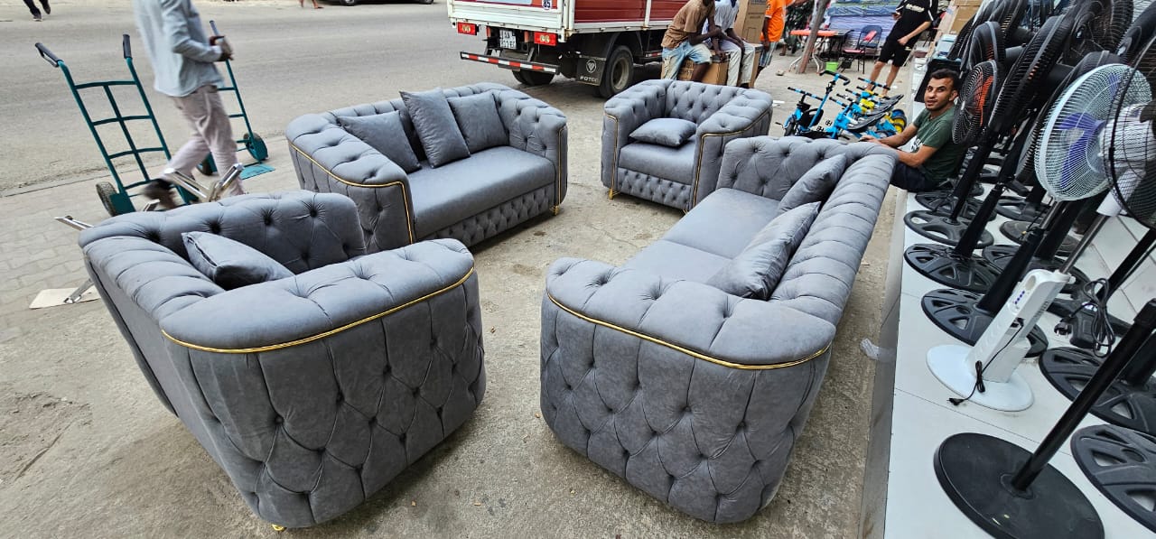 Ensemble Fauteuil Salon 4 pièces Gris (2 grands 2 petits)