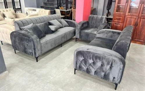 Ensemble Fauteuil Salon 3 pièces Gris(2 grands 1 petit)