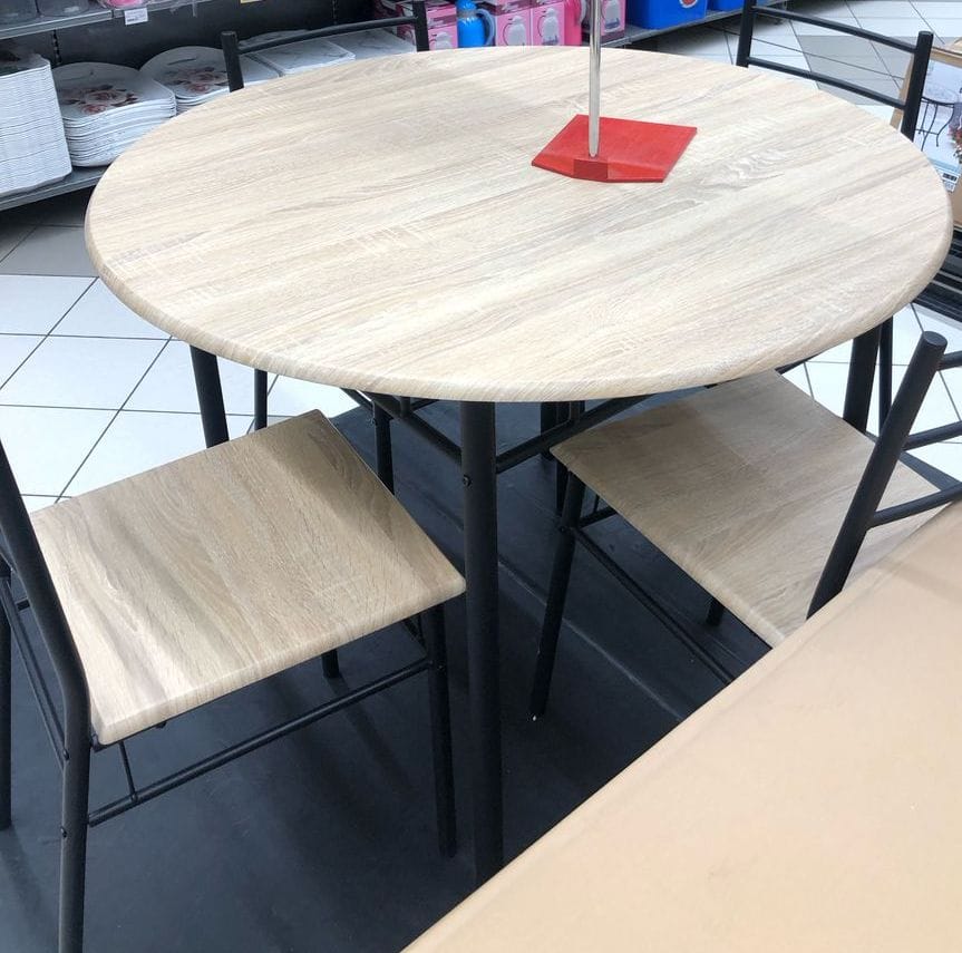 Ensemble Table Ronde Avec 3 chaises