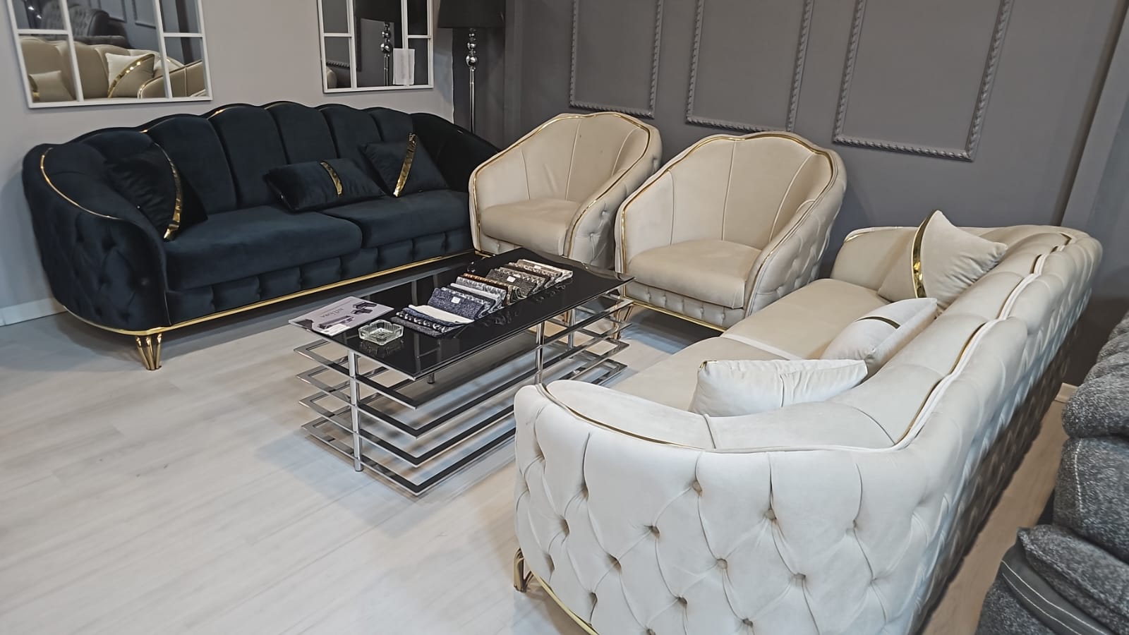 Ensemble fauteuil salon (4 pièces) Plusieurs couleurs