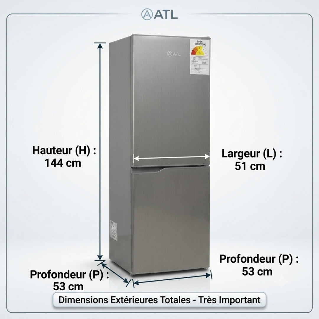 Réfrigérateur Combiné ATL-2C230 – 185 Litres