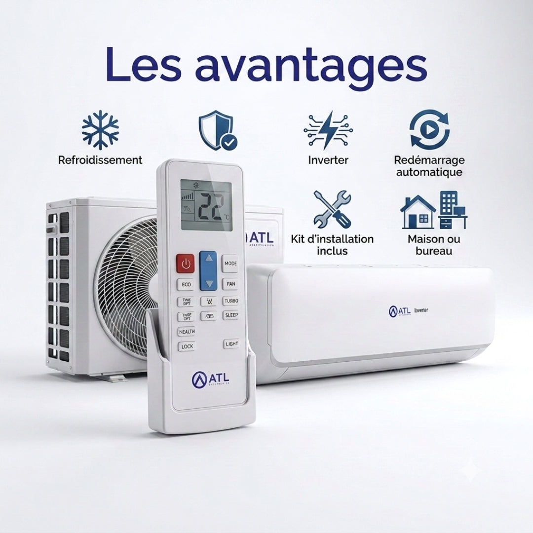 Climatiseur ATL Inverter 1,5 CV 12000 BTU | ATL-12ACW_INV