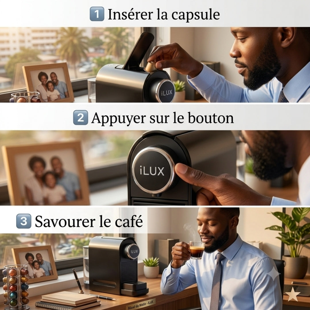 Ilux Machine à Café à Capsule - LXCM-6633 - 1400W - Noir