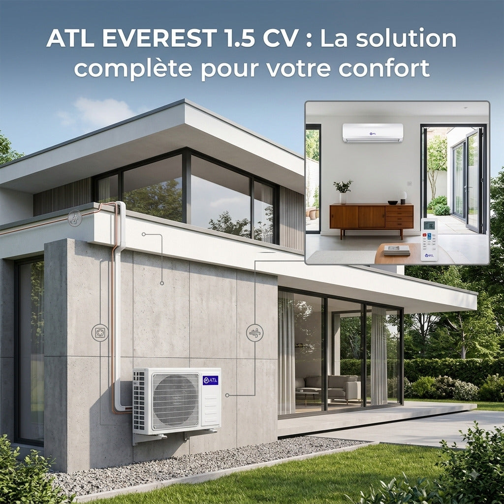 Climatiseur Split ATL Everest 12 000 BTU – 1,5 CV