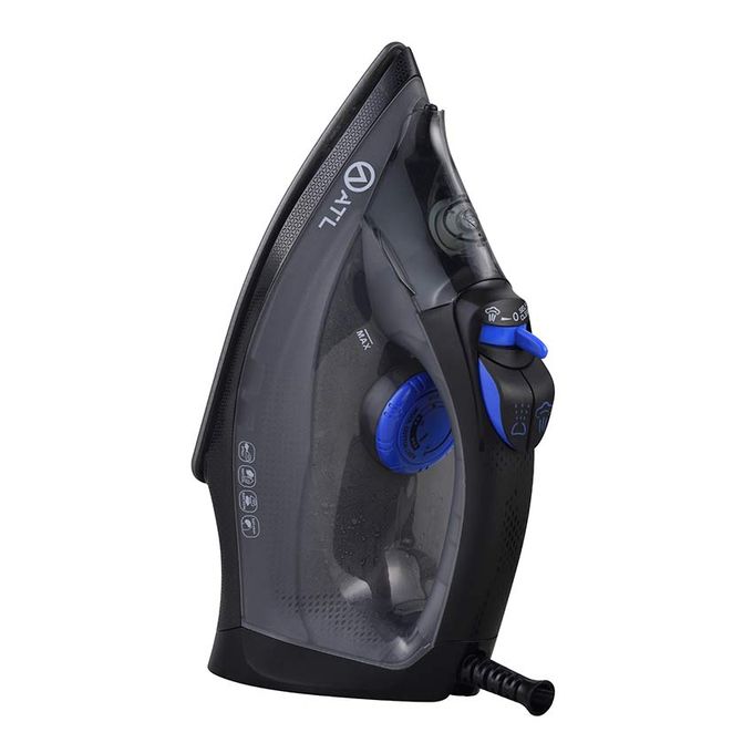 ATL Fer A Repasser A Vapeur 1200W - ATL-SW639 - Noir Gris - Fonction Self Cleaning - Cordon Flexible 360° - Protection Contre Surchauffe