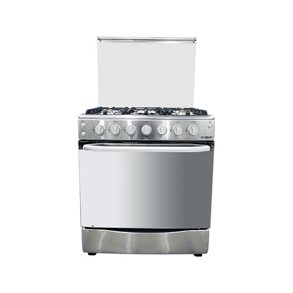GAZINIERE 5 FEUX DOUBLE FOUR- EN INOX-ALLUMAGE AUTOMATIQUE SMART TECHNOLOGY (STC-8060C)