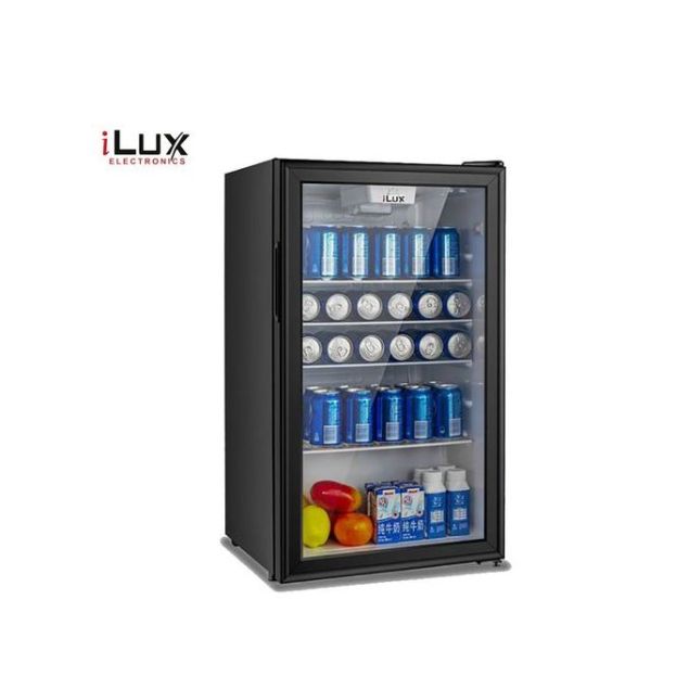 ILUX: Refroidisseur Vertical Vitré ILV100 - 92L - Noir