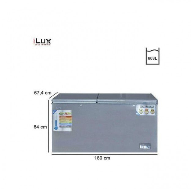 Ilux Congélateur 2 Portes ILCH608 - 608 L - Congélation Rapide - Garantie 6 Mois