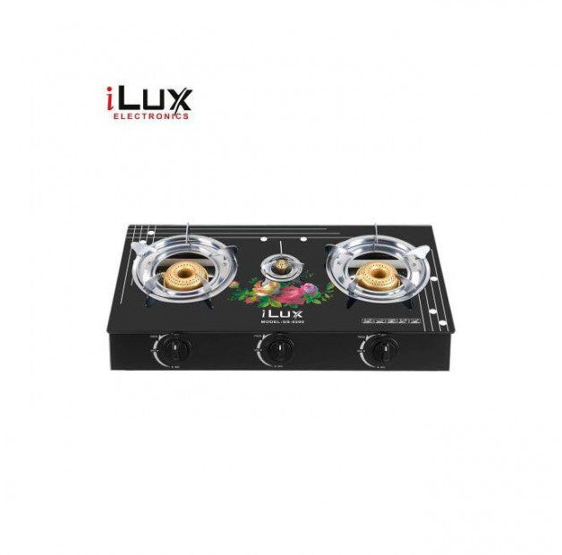 Ilux Cuisinière à Gaz - Allumage Automatique - Réchaud Vitré - GS-8500 - 3 Feux