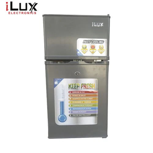 Ilux Réfrigérateur 2 Battants - ILR90 - 90 L - Gris - 6 Mois Garantie