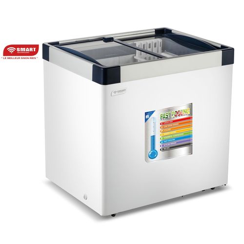 SMART TECHNOLOGY Congélateur Horizontal Vitré (STCCV-313) –258 Litres – Blanc – Garantie 03 Mois