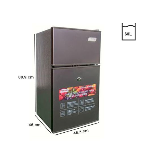 SMART TECHNOLOGY Réfrigérateur 2 Portes DFRST Smart- 60L - STR-75H - Gris - Garantie 03 Mois