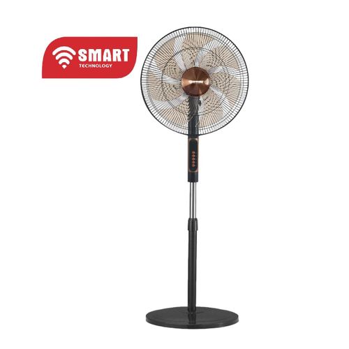 Ventilateur 18″ sur Pied (STV-1859W)- Noir -70W – 7 Hélices- 4 Vitesses – Garantie