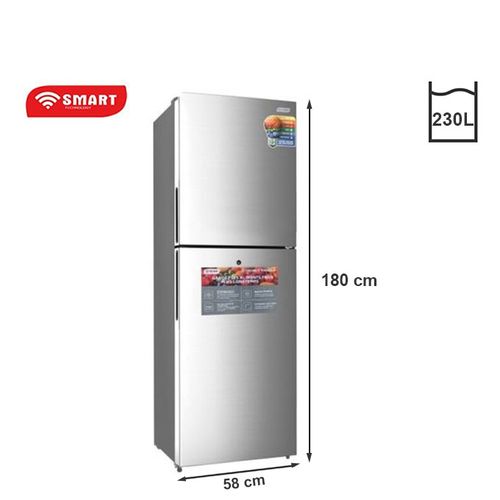 SMART TECHNOLOGY Réfrigérateur Combiné Smart 230L (STCB-308) Gris -5 Tiroirs -03 Mois Garantie