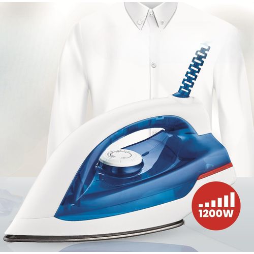 SMART TECHNOLOGY Fer À Repasser À Sec Smart (STPFR-5103) -Bleu /Blanc- Semelle Anti Adhésive /1200W