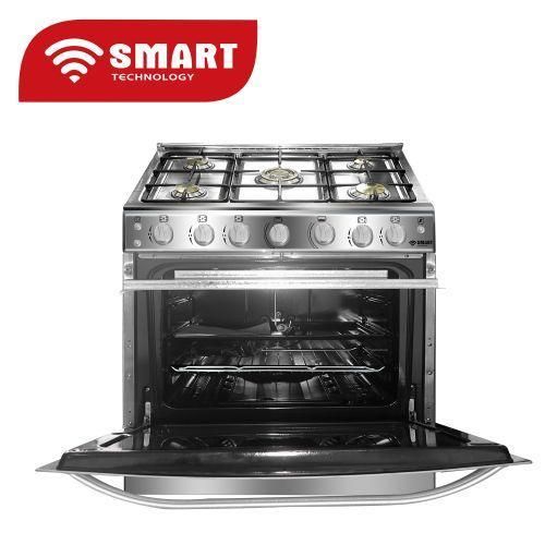 SMART TECHNOLOGY Cuisinière Couleur Silver 5 Feux Automatique Avec FOUR 80x60 Smart (STC-8060SC)-Garantie 3 Mois